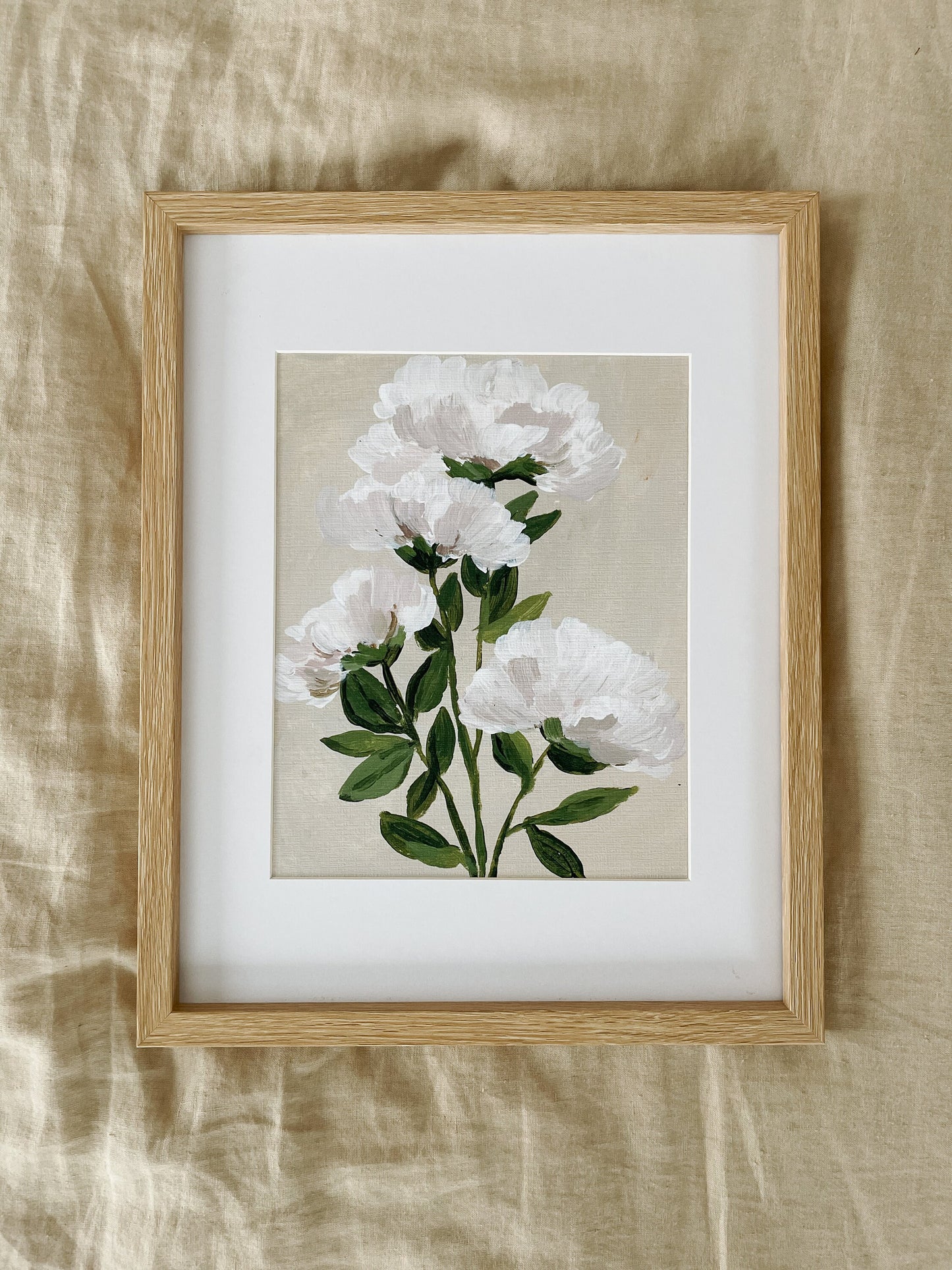 Acrylic Flower Painting | pink and white peony flower painting | spring flower painting | floral artwork | moody dark floral art print |
