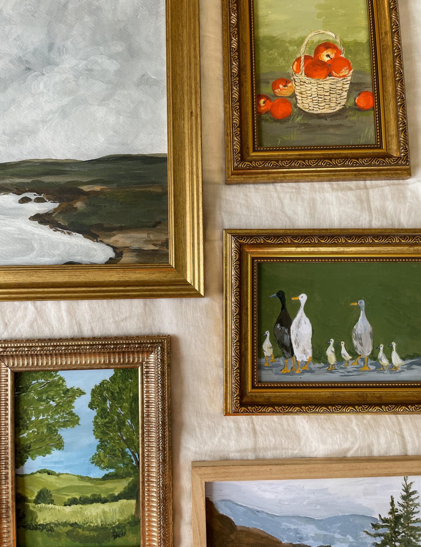 DUCK FAMILY Art Print - Unframed Acrylic Painting - Acrylic Still Life - Kitchen Farmhouse Print - Duck Acrylic Painting- Duck Print -