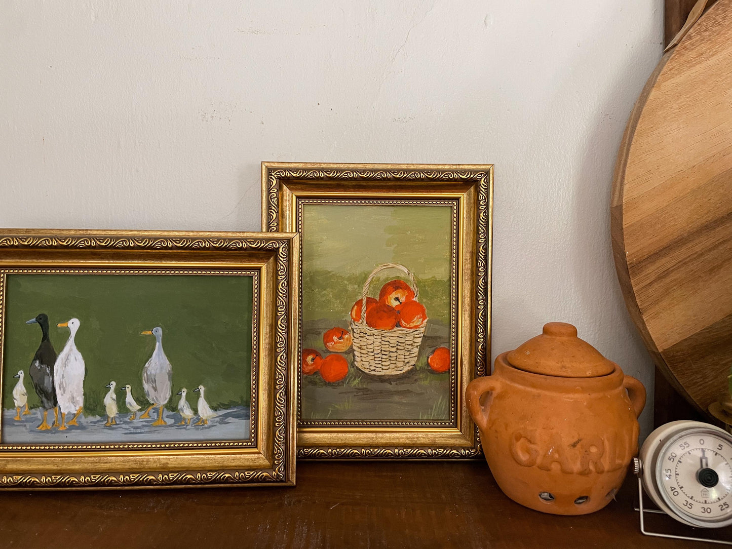 DUCK FAMILY Art Print - Unframed Acrylic Painting - Acrylic Still Life - Kitchen Farmhouse Print - Duck Acrylic Painting- Duck Print -