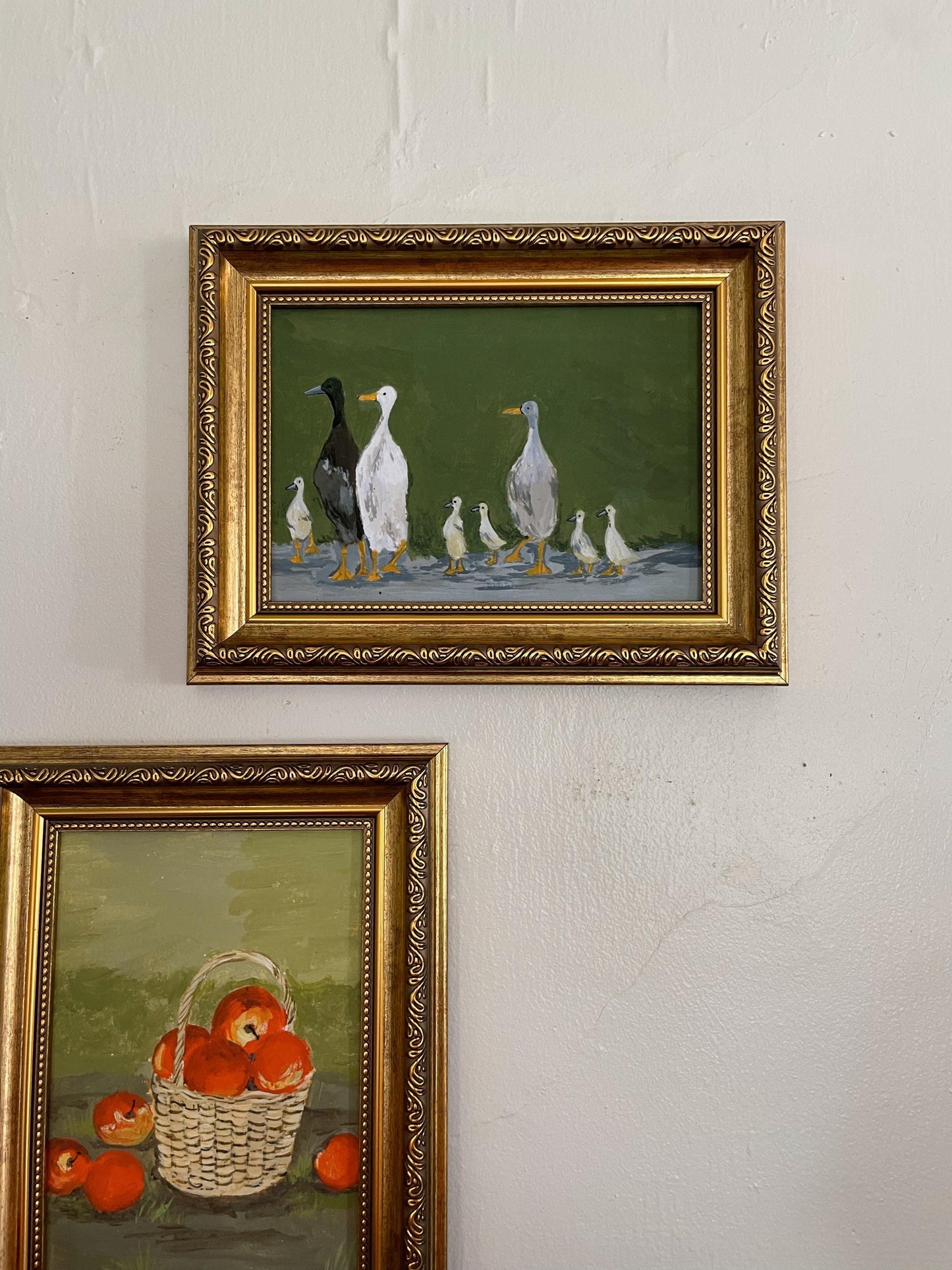 Set of 3 Art Prints - Unframed Acrylic Paintings -  Acrylic Still Life - Kitchen Farmhouse Print - Apple Acrylic Painting - Landscape Print