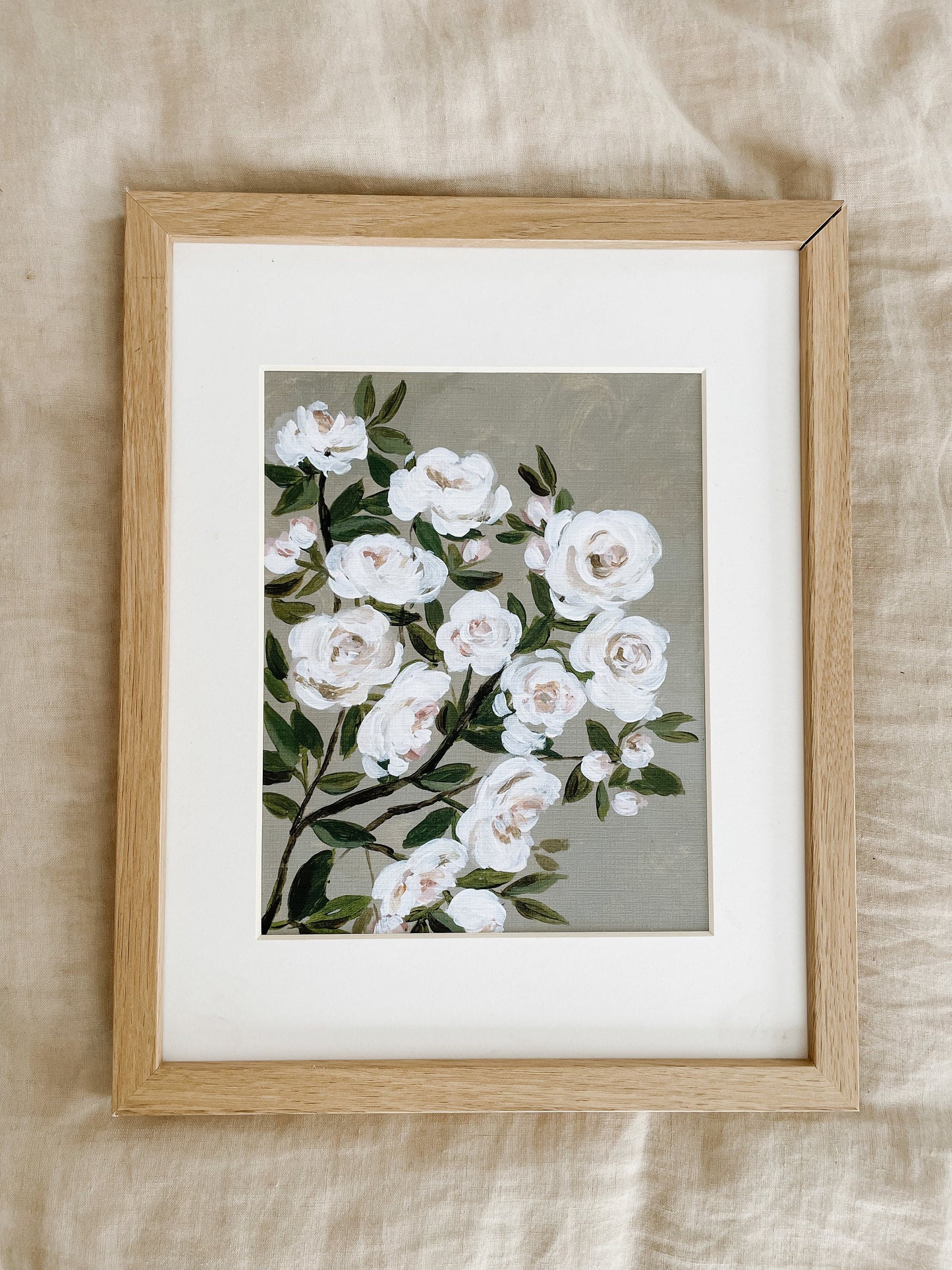 ROSE Acrylic Flower Painting | Vintage Style Art | Rose Art Print | Pink Flower Painting | Small Flower Painting | French Country Art