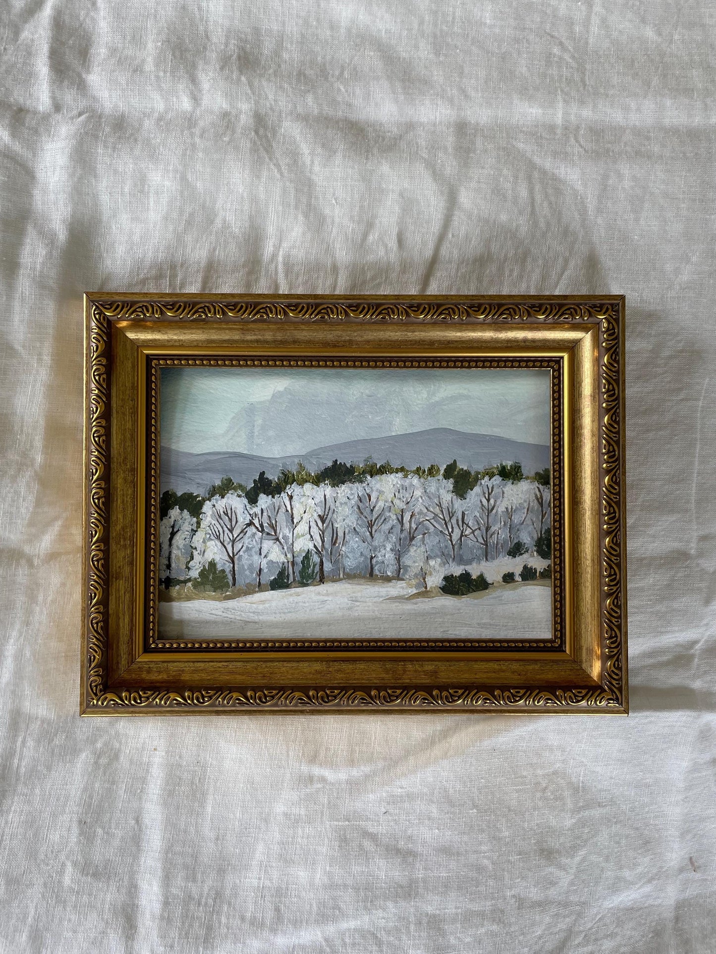 Original 5x7 Painting Acrylic Painting| mountain landscape |Vintage Style Art| Botanical Painting| Farmhouse Kitchen Wall Art NOT FRAMED