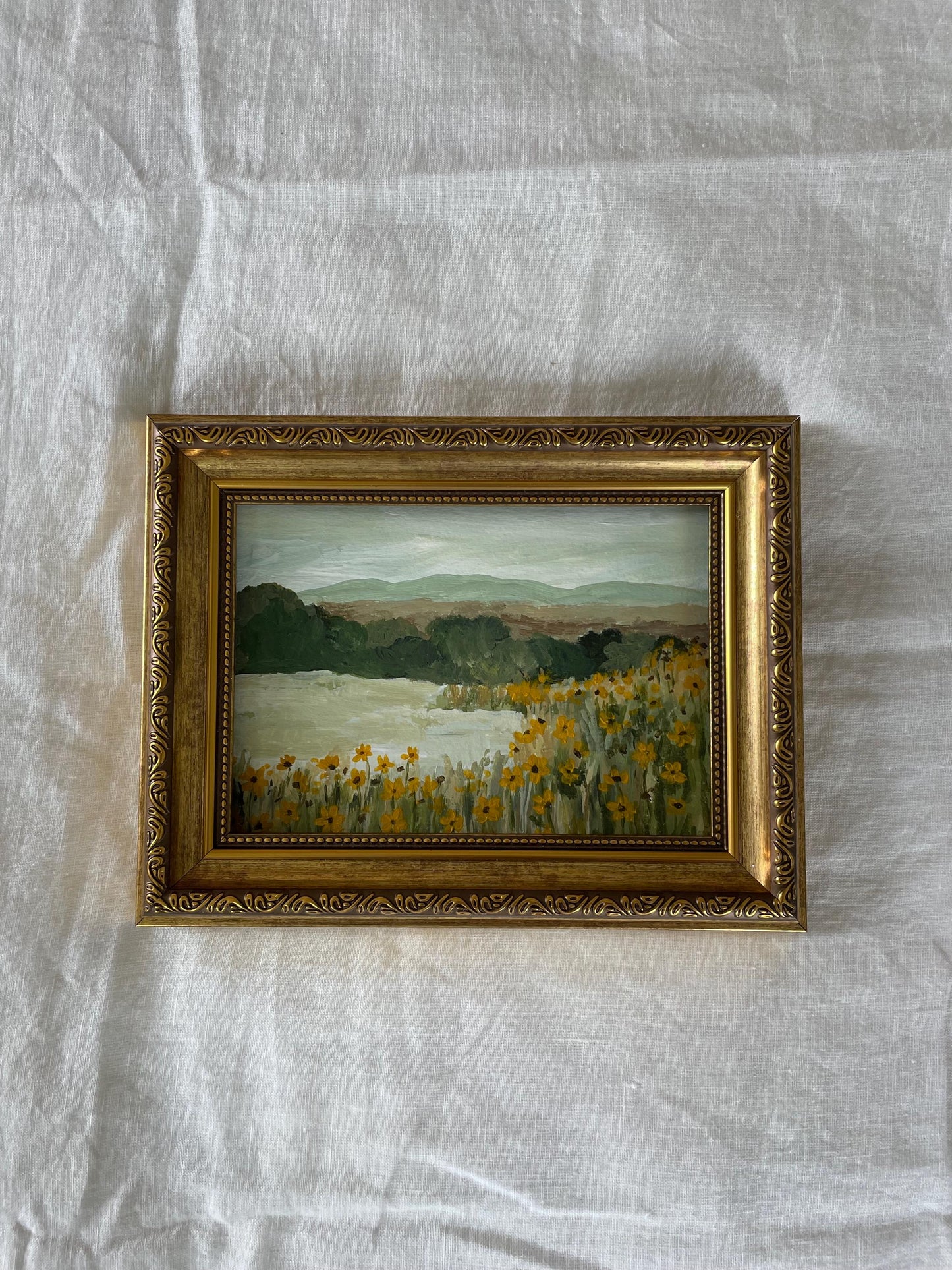 Original 5x7 Painting Acrylic Painting| mountain landscape |Vintage Style Art| Botanical Painting| Farmhouse Kitchen Wall Art NOT FRAMED