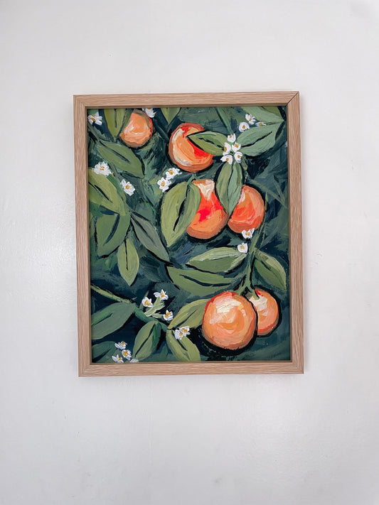 Acrylic fruit tree painting | orange tree art print | oranges l art | fruit tree giclée print vintage orange tree  fruit art | , ORANGE TREE