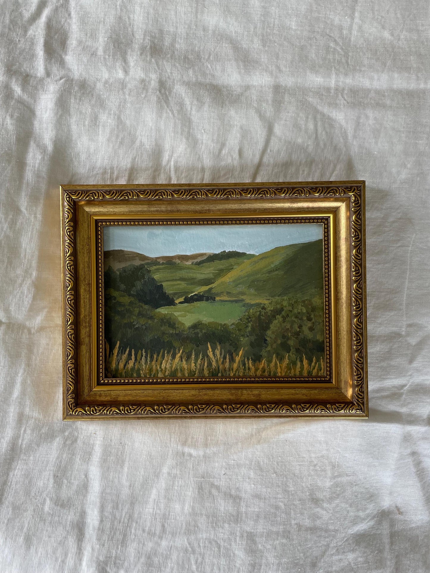 Original 5x7 Painting Acrylic Painting| mountain landscape |Vintage Style Art| Botanical Painting| Farmhouse Kitchen Wall Art NOT FRAMED