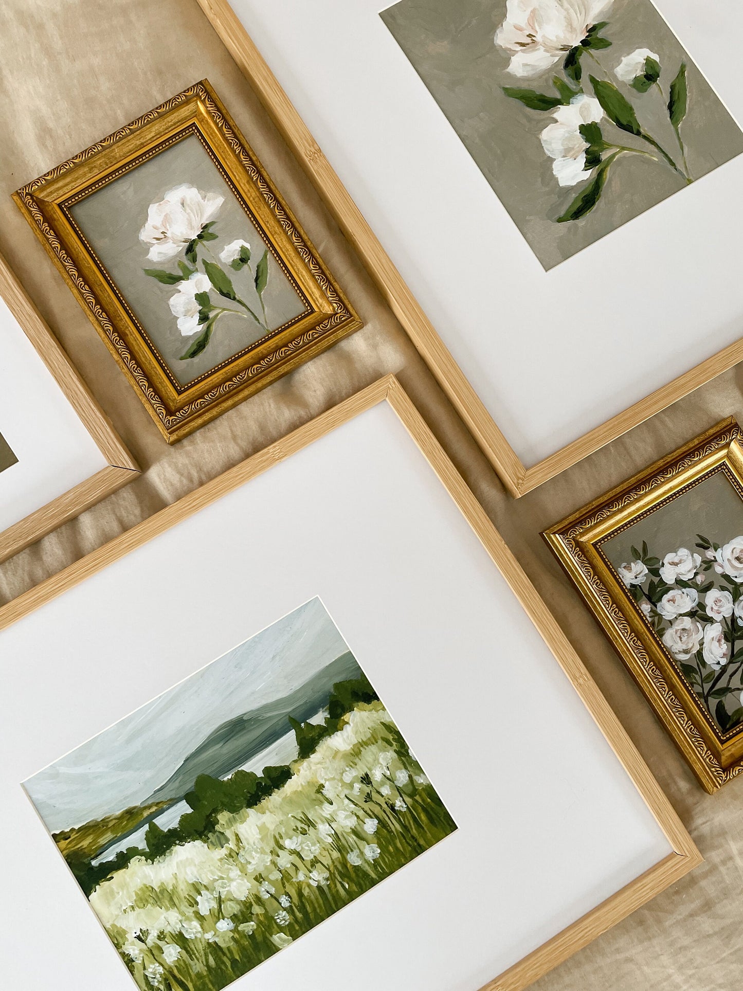 Meadow floral mountain print | Europe landscape painting | seaside painting coastal art | green cliff painting | white  cliffs of diver