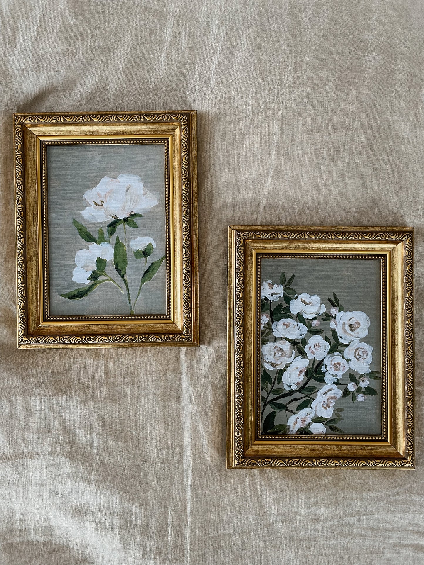 ROSE Acrylic Flower Painting | Vintage Style Art | Rose Art Print | Pink Flower Painting | Small Flower Painting | French Country Art