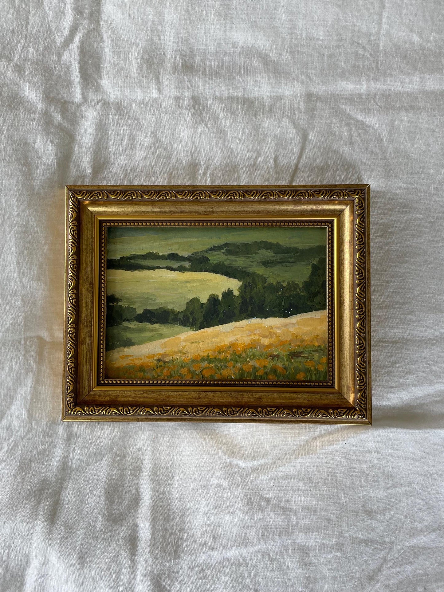 Original 5x7 Painting Acrylic Painting| mountain landscape |Vintage Style Art| Botanical Painting| Farmhouse Kitchen Wall Art NOT FRAMED