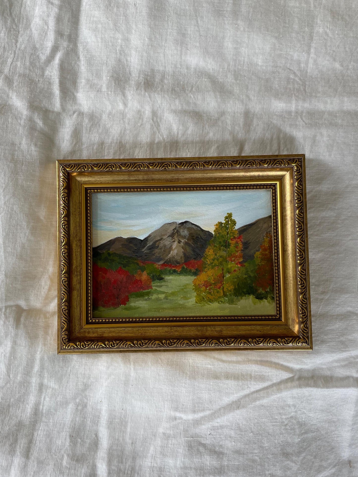 Original 5x7 Painting Acrylic Painting| mountain landscape |Vintage Style Art| Botanical Painting| Farmhouse Kitchen Wall Art NOT FRAMED