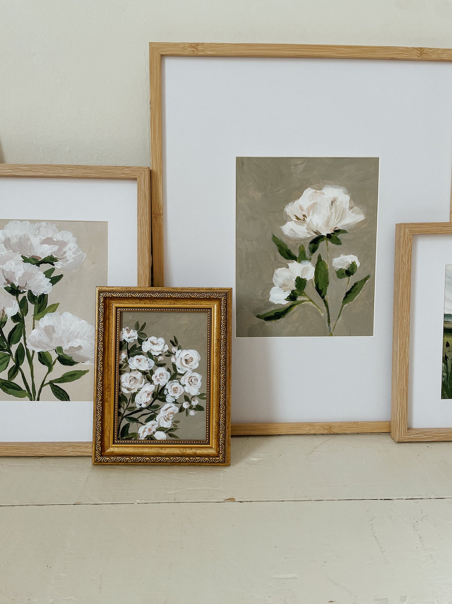 ROSE Acrylic Flower Painting | Vintage Style Art | Rose Art Print | Pink Flower Painting | Small Flower Painting | French Country Art