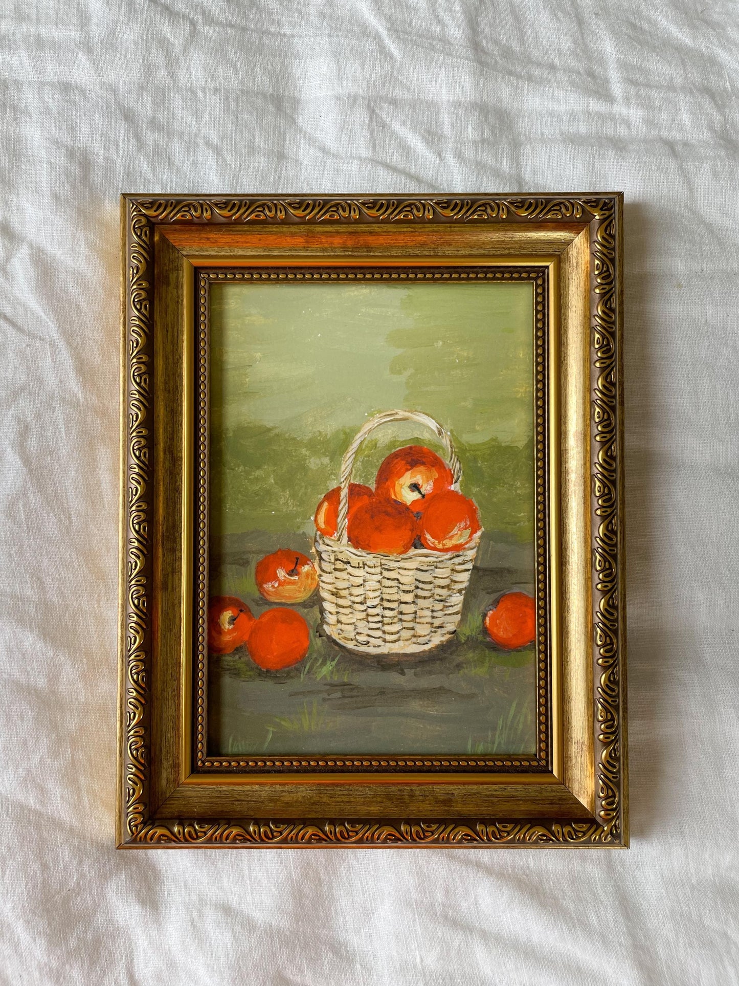 Set of 3 Art Prints - Unframed Acrylic Paintings -  Acrylic Still Life - Kitchen Farmhouse Print - Apple Acrylic Painting - Landscape Print