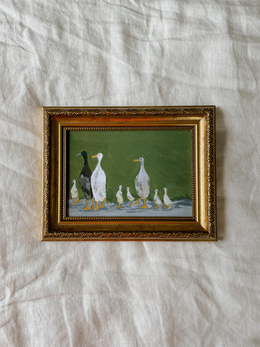 DUCK FAMILY Art Print - Unframed Acrylic Painting -  Acrylic Still Life - Kitchen Farmhouse Print - Duck Acrylic Painting- Duck Print -